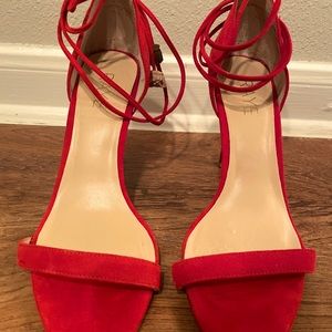 RAYE red strappy heels